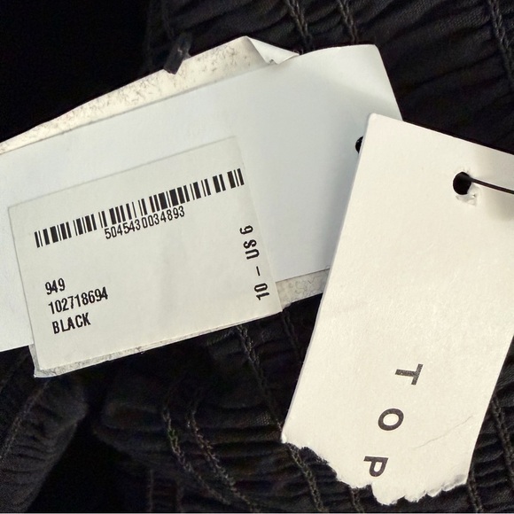 NEW Topshop Black Cotton V-neck Ruffle Midi Dress Size 6 - 23052 - Picture 11 of 13